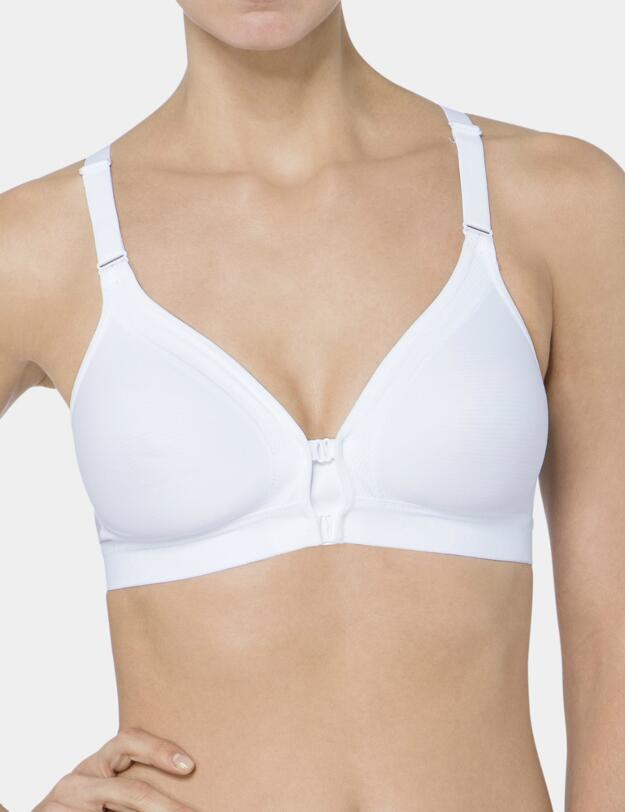 10181324 Triumph Triaction Wellness F Front Fastening Sports Bra - 10181324 White