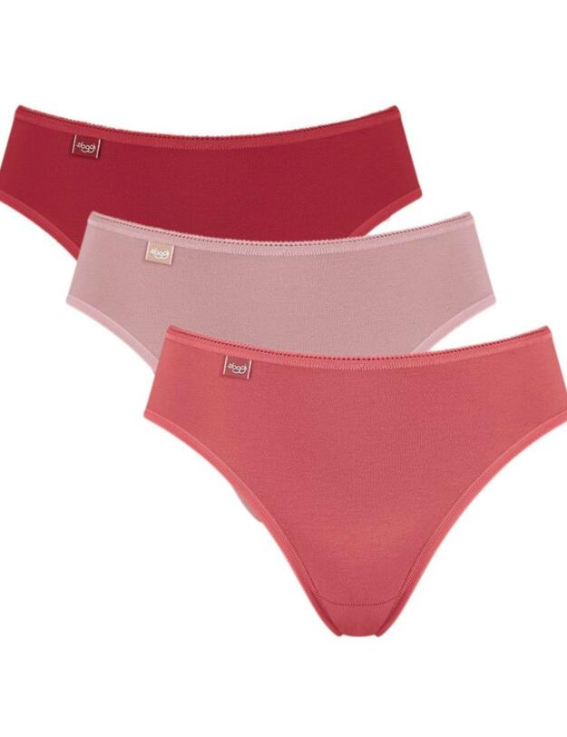 10167192 Sloggi 24/7 Cotton Tai Brief Knickers 3 Pack Red Combination - 10167192 Tai 3 Pack