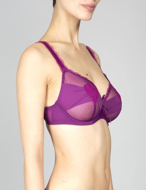 G61433 Maison Lejaby Elixir Attrape-Coeur 3 Part Full Cup Bra - G61433 Opium Purple