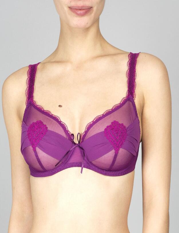 G61433 Maison Lejaby Elixir Attrape-Coeur 3 Part Full Cup Bra - G61433 Opium Purple