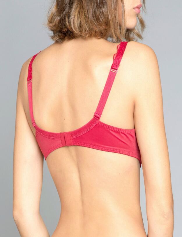 Maison Lejaby Rosae Underwired Lightly Padded Balconette Bra in Tango Red