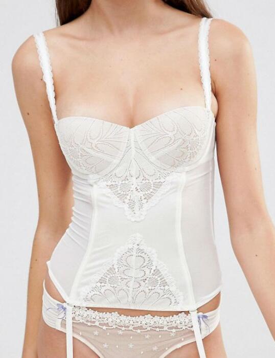 Refined Glamour Padded Strapless Basque Bustier Ivory