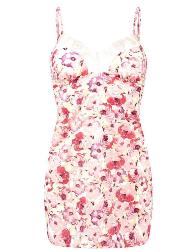 11129 Gossard Watercolor Roses Slip Dress - 11129 Pink (Rose)