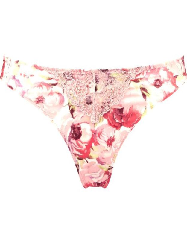 11126 Gossard Watercolor Roses Thong - 11126 Pink (Rose)