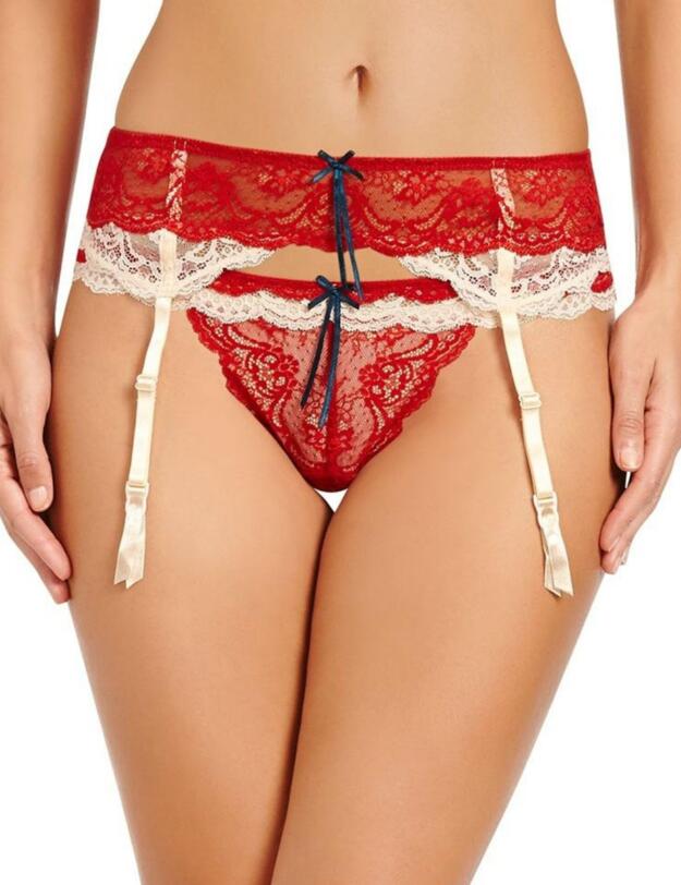H11-1155 Heidi Klum Astrid Suspender Belt Scarlet Sage/Bellini  - H11-1155 Suspender Belt 