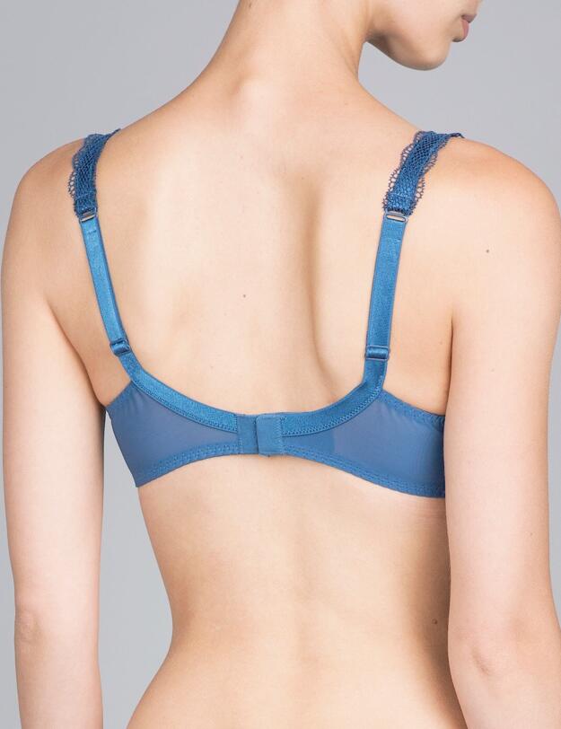 G61437 Maison Lejaby Elixir Attrape-Coeur 3 Part Sexy Demi-Cup Bra - G61437 Saphir Bleu
