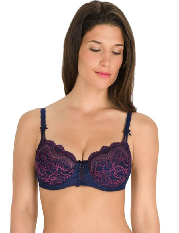 P03ZN Playtex Flower Elegance Balcony Bra	 - P03ZN Navy/Purple