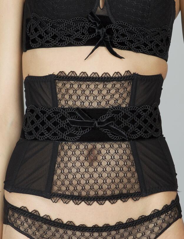 16771 Maison Lejaby Officer Corset Belt Waist Nipper - 16771 Black