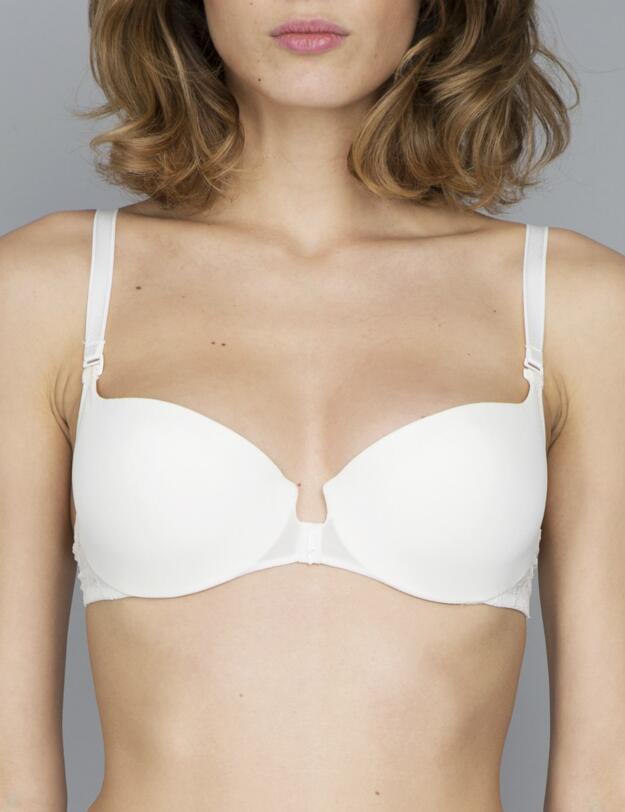 16316 Maison Lejaby Emotion Contour Demi Cup Bra Lys (Ivory) - 16316 Contour Demi Cup Bra