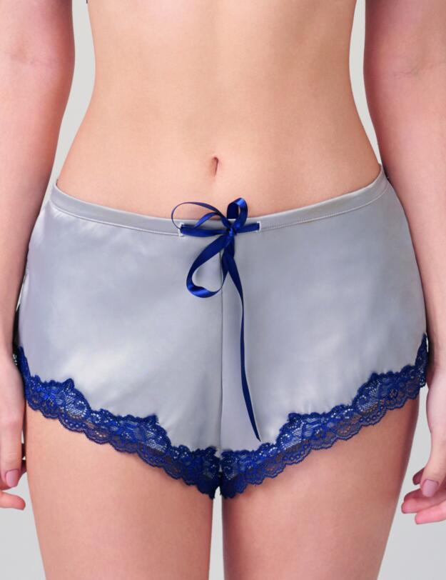 1670140 Lepel London Caitlin French Knicker Short Silver/Navy - 1670140 Silver/Navy