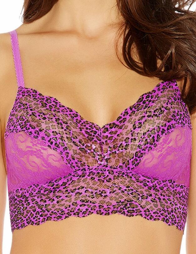 910182 B.tempt'd Lace Kiss Bralette - 910182 Purple Cactus Flower/Animal