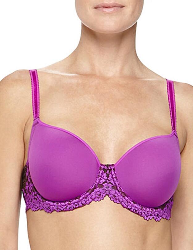 853191 Wacoal Embrace Lace Contour Bra - 853191 Coffee Bean/Purple Cactus Flower