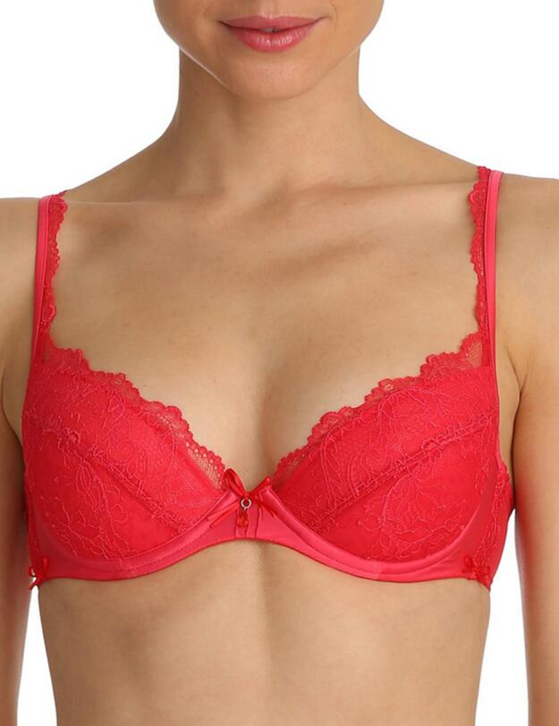 0101827 Marie Jo Lauren Padded Push-Up Plunge Bra - 0101827 Valentine Red