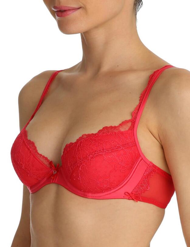 0101827 Marie Jo Lauren Padded Push-Up Plunge Bra - 0101827 Valentine Red