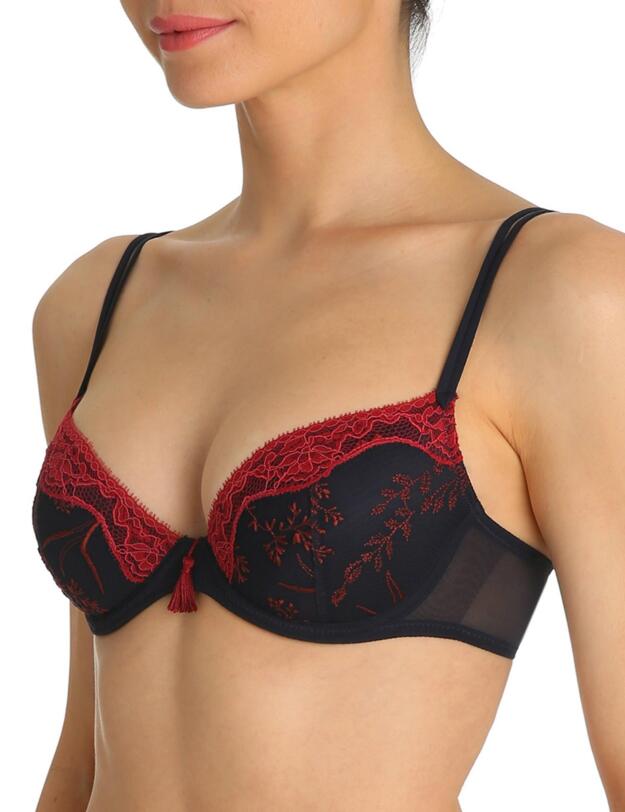 0102037 Marie Jo Lily Padded Push-Up Plunge Bra - 0102037 Midnight Blue