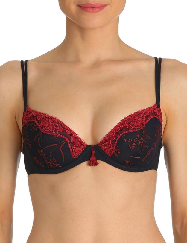 0102037 Marie Jo Lily Padded Push-Up Plunge Bra - 0102037 Midnight Blue