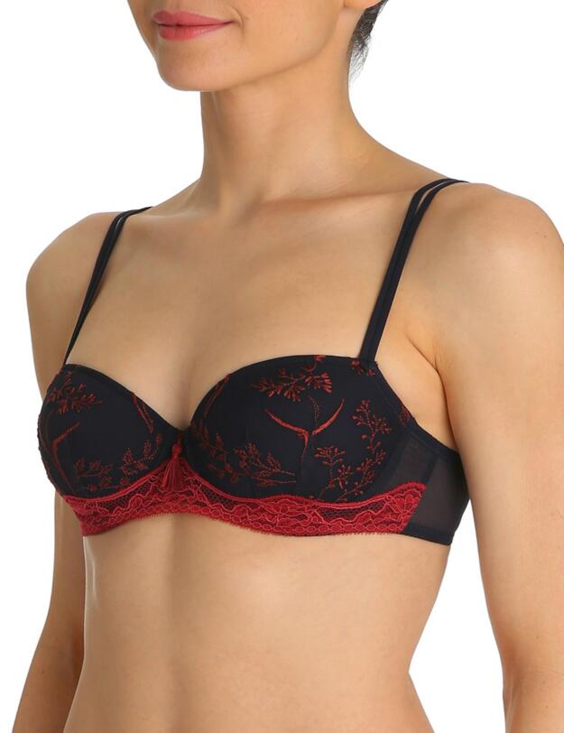 0102039 Marie Jo Lily Underwired Padded Balcony Bra - 0102039 Midnight Blue
