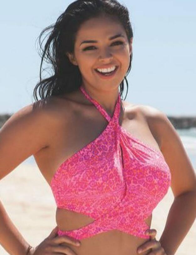 CS3941 Curvy Kate Daze Cross Over Bikini Top Pink Mix - CS3941 Pink Mix