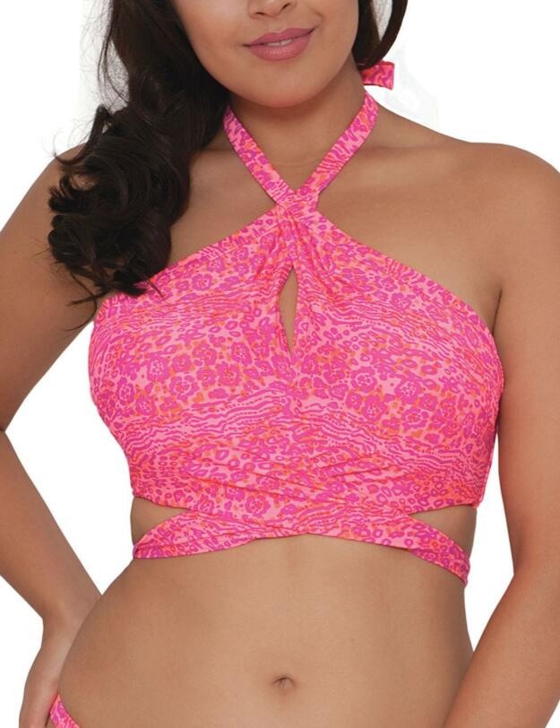 CS3941 Curvy Kate Daze Cross Over Bikini Top Pink Mix - CS3941 Pink Mix