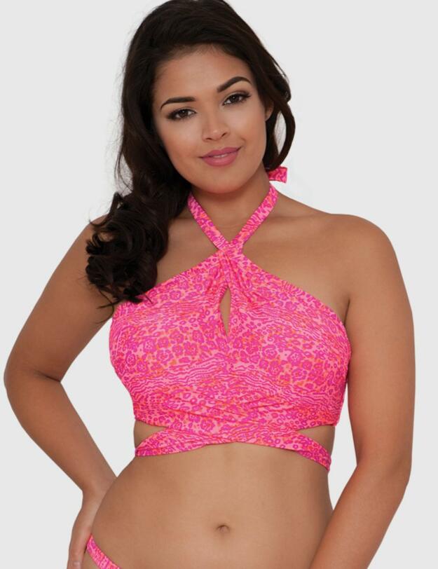 CS3941 Curvy Kate Daze Cross Over Bikini Top Pink Mix - CS3941 Pink Mix