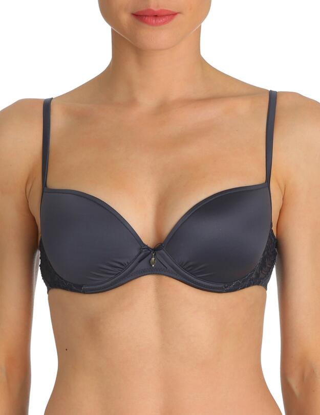 0102026 Marie Jo Natalie Seamless Round Padded Plunge Bra - 0102026 Marble Grey