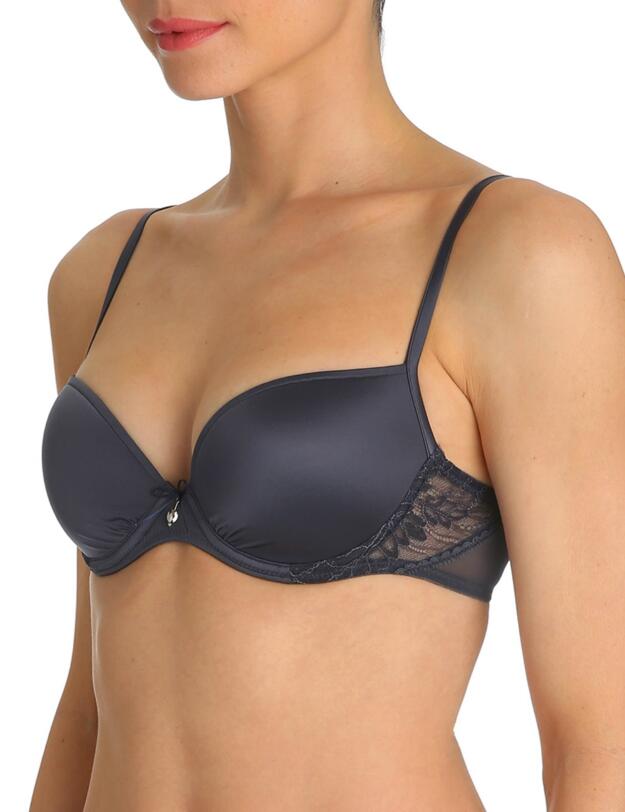 0102026 Marie Jo Natalie Seamless Round Padded Plunge Bra - 0102026 Marble Grey