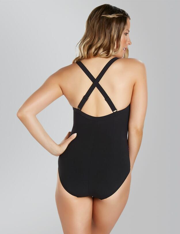 Speedo Sculpture Shinedream Swimsuit  Black/Pink