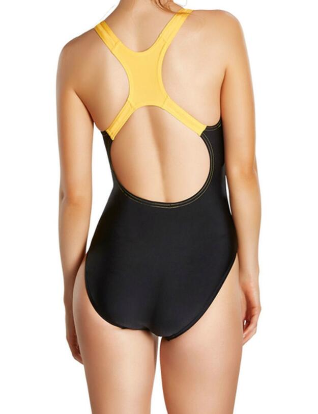 809689B383 Speedo Endurance Sports Logo Medalist Swimsuit - 809689B383 Black/Orange