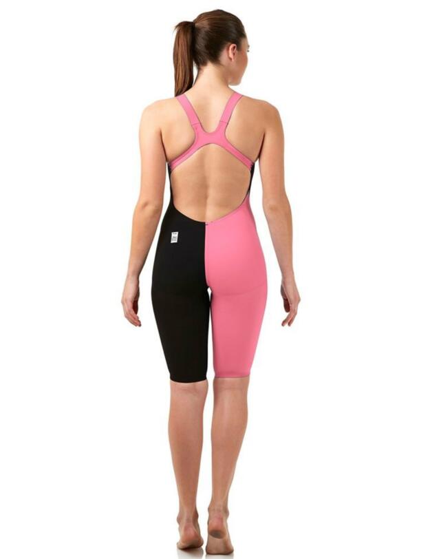 8091708441 Speedo Fastskin Lazer Elite V2 Open Back Kneeskin - 8091708441 Black/Pink