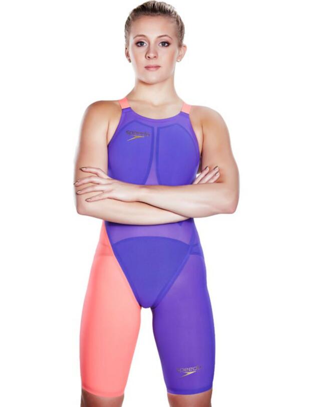 809170B682 Speedo Fastskin Lazer Elite V2 Open Back Kneeskin - 809170B682 Purple/Red