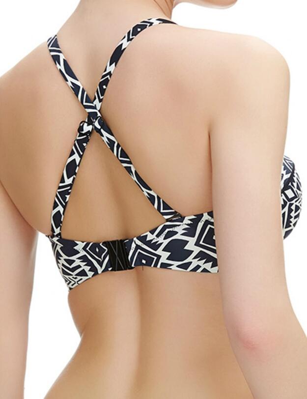 6345 Fantasie Beqa Underwired Bandeau Bikini Top - 6345 Black/Cream