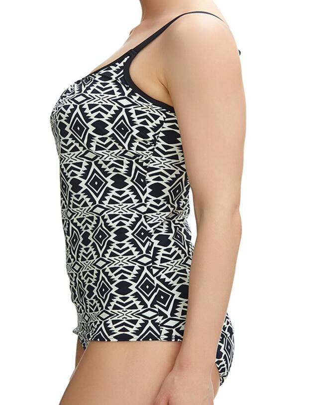 6350 Fantasie Beqa Underwired Scoop Neck Tankini Top - 6350 Black/Cream