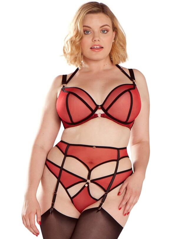 ST3304 Scantilly by Curvy Kate Knock Out Suspender - ST3304 Red