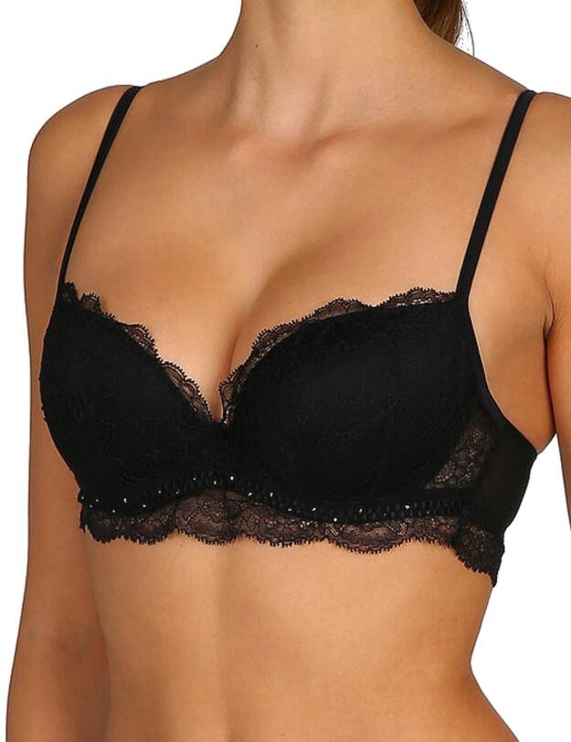 0102167 Marie Jo Precious Underwired Padded Deep Plunge Bra - 0102167 Black