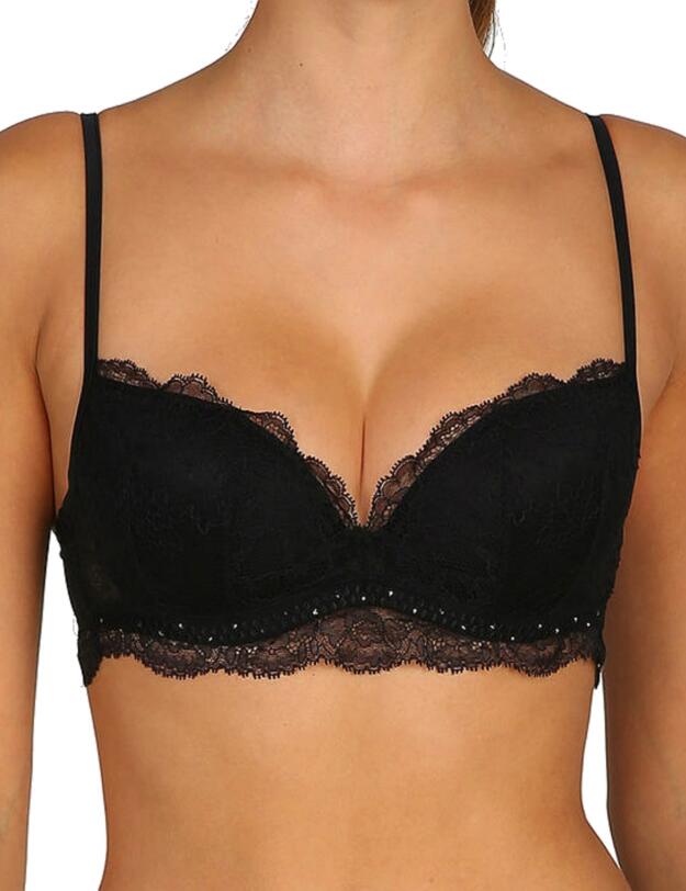 0102167 Marie Jo Precious Underwired Padded Deep Plunge Bra - 0102167 Black