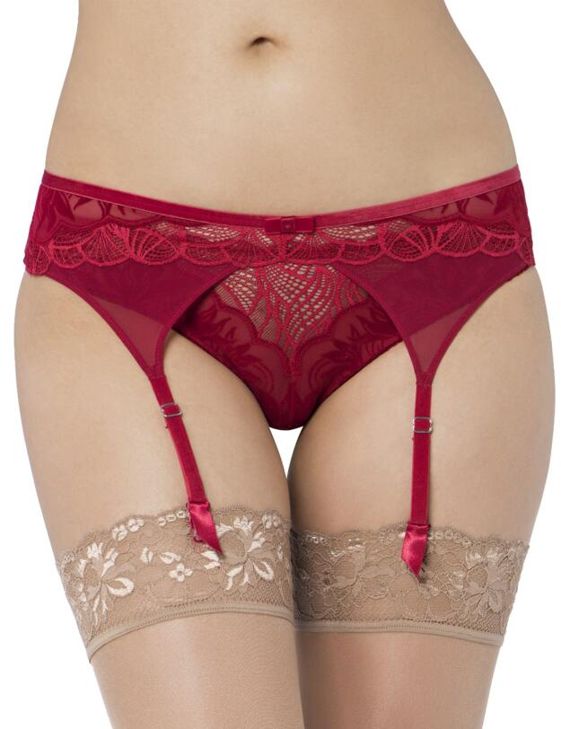 10179986 Triumph Velvet Spotlight Suspender Belt - 10179986 Royal Red