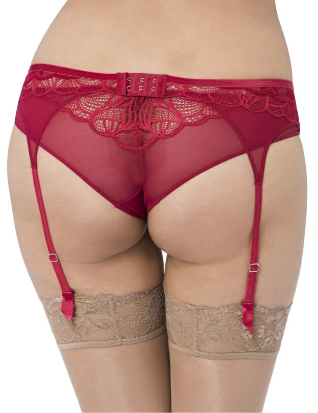 10179986 Triumph Velvet Spotlight Suspender Belt - 10179986 Royal Red