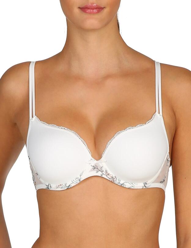 0102206 Marie Jo Sakura Underwired Padded Moulded Plunging Heart Shaped Bra - 0102206 Natural