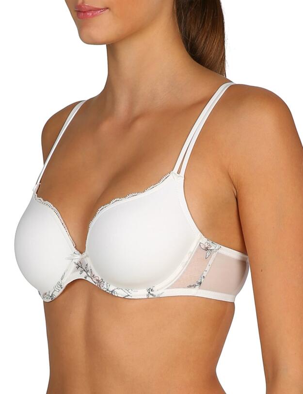 0102206 Marie Jo Sakura Underwired Padded Moulded Plunging Heart Shaped Bra - 0102206 Natural