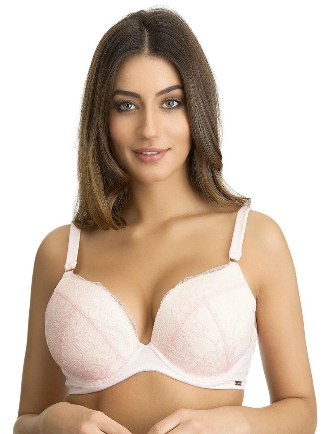 356705 Ultimo Paulina Underwired Moulded Padded Fuller Bust Plunge - 356705 Pink Icing