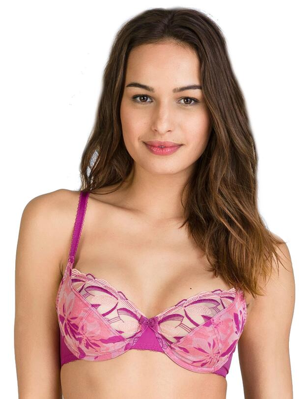 P05FC Playtex Daily Elegance Underwired Balcony Bra - P05FC Pink Orchid Print