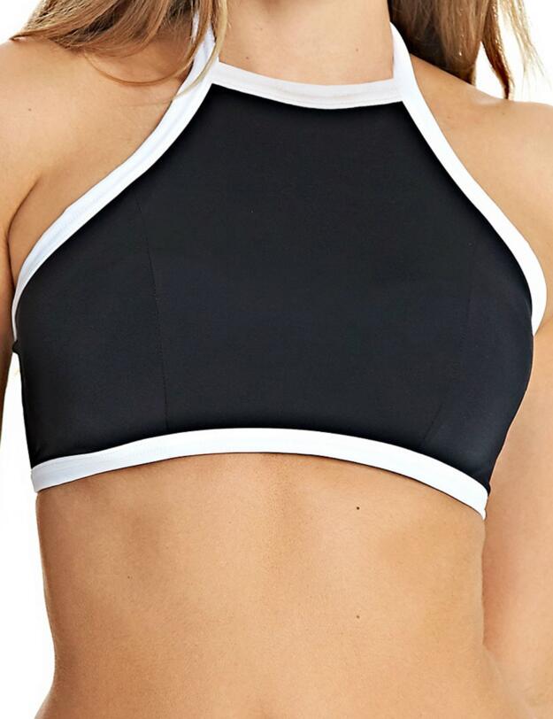3701 Freya Back To Black Underwired High Neck Crop Bikini Top - 3701 Black