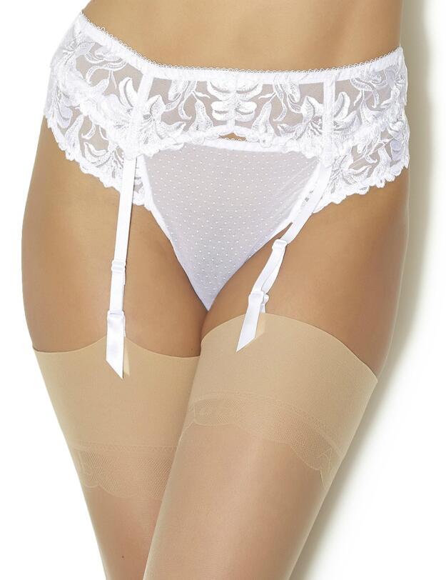 YA50 Aubade Jardin Des Delices Suspender Belt - YA50 White