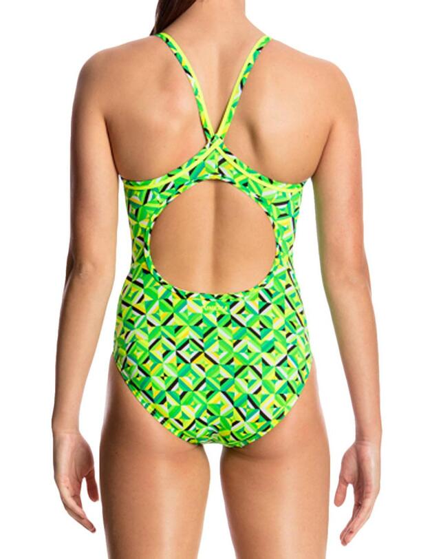 FS11L01627 Funkita Ladies Diamond Back One Piece Swimsuit - FS11L01627 Radioactive