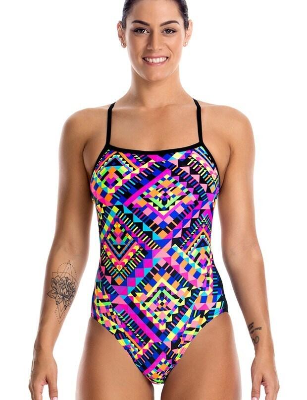 FS15L01517 Funkita Ladies Single Strap One Piece Swimsuit - FS15L01517 Diamond Devil
