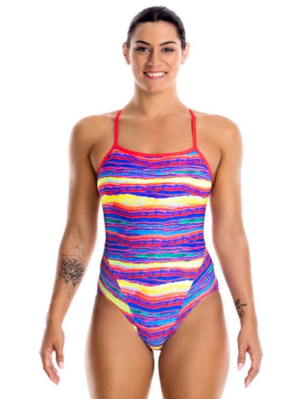 FS15L01512 Funkita Ladies Single Strap One Piece Swimsuit - FS15L01512 Crystal Wave