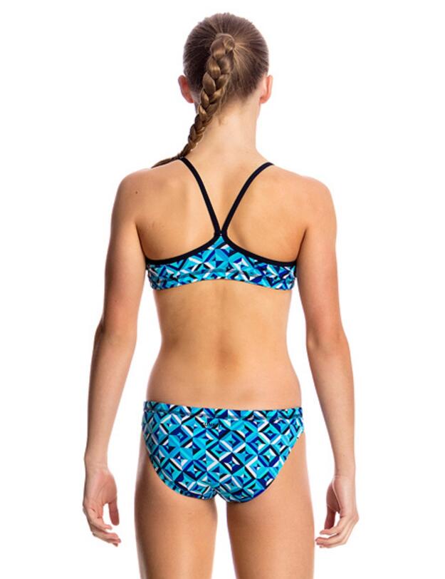 FS02G01617 Funkita Girls Racerback Two Piece Bikini Set - FS02G01617 Ice Attack