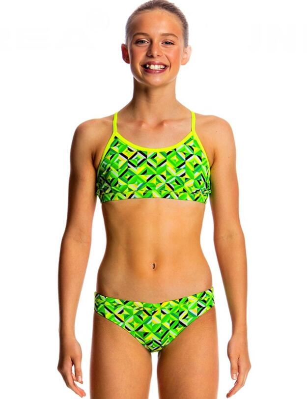 FS02G01627 Funkita Girls Racerback Two Piece Bikini Set - FS02G01627 Radioactive