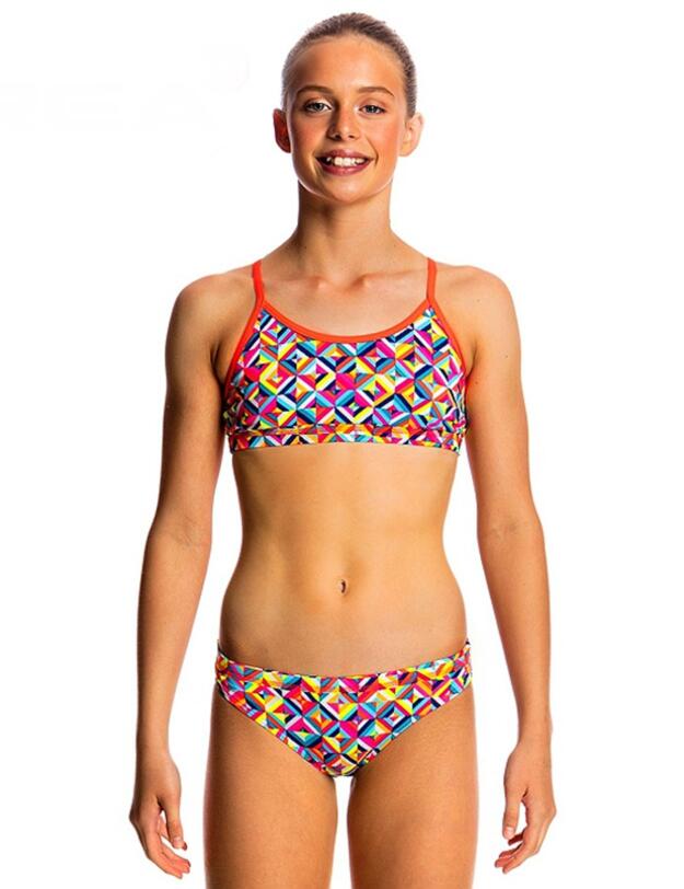 FS02G01635 Funkita Girls Racerback Two Piece Bikini Set - FS02G01635 Flash Bomb