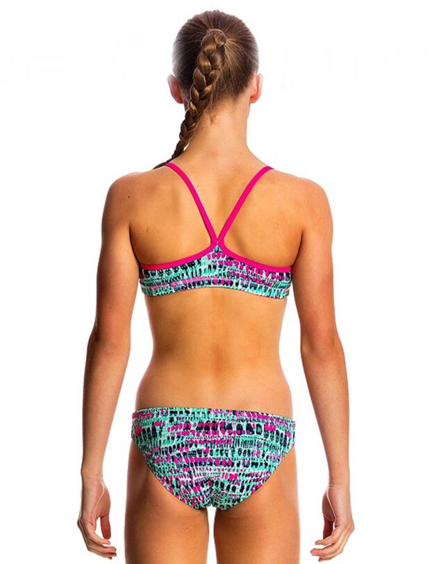 FS02G01738 Funkita Girls Racerback Two Piece Bikini Set - FS02G01738 Minty Madness